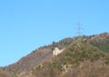 Ruins of castle Castel Romano on hill