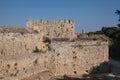 Ruins of the castle and city walls of Rhodes. Defensive Fortress