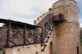 The ruins of the castle on the hill Chojnik near Jelenia GÃÂ³ra. Royalty Free Stock Photo