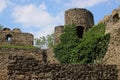 The ruins of the castle on the hill Chojnik near Jelenia GÃÂ³ra. Royalty Free Stock Photo