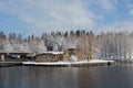 Kajaani castle covered with snow