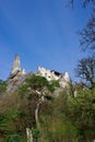The ruins of the castle in the medieval village of Durnstein Royalty Free Stock Photo