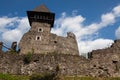 Ruins of Castle Nevytske in Transcarpathian region. Main keep tower (donjon