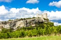 ruins of castle in Vaison-la-Romaine with vineyard, Provence, Fr