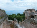 Ruins of Catullus Caves, roman villa in Sirmione, Garda Lake Royalty Free Stock Photo