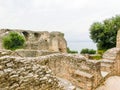 Ruins of Catullus Caves, roman villa in Sirmione, Garda Lake Royalty Free Stock Photo