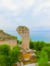 Ruins of Catullus Caves, roman villa in Sirmione, Garda Lake Royalty Free Stock Photo