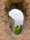 Ruins of Catullus Caves, roman villa in Sirmione, Garda Lake Royalty Free Stock Photo
