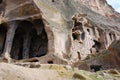 Ruins of a cave church in Ihlara Valley in  Cappadocia Royalty Free Stock Photo