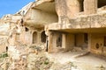 Ruins cave town in Cavusin Royalty Free Stock Photo