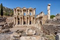 Ruins Celsus liabary in ancient city Ephesus Turkey