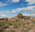 Ruins cemetery in the desert Ustyurt