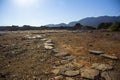Ruins of the central courtyard of the Minoan palace in Malia, Crete Royalty Free Stock Photo