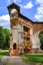 The dilapidated walls of the old chapel. Loshitsa manor and park complex in Minsk. Loshitsa Park. The Lubansky estate. Belarus