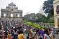 Ruins Chapel of Saint Paul or Ancient Portugal church dedicated of St. Paul for Macau people and foreign travelers travel visit at