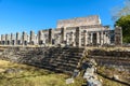 Ruins of Chichen Itza, Columns in the Temple of a Thousand Warriors,  Yucatan, Mexico Royalty Free Stock Photo