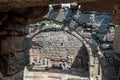 Ruins of a Christian monastery of the 6th century AD in the abandoned village of Deir Qeruh in the Golan Heights, Israel