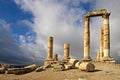 Ruins of citadel in Amman in Jordan.