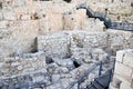 the ruins of the city of David in Jerusalem, Israel, taken at dusk