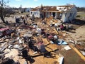 the ruins of the city destroyed by the tornado Royalty Free Stock Photo