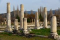 Ruins of colonnaded public square South Agora in Aphrodisias, Turkey