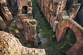 Inside the ruins from the Colosseum - landmark attraction in Rome, Italy