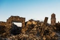 Ruins of Corbera de Ebro village in Spain after Spanish Civil War. Royalty Free Stock Photo