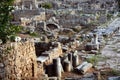 Ruins in Corinth, Greece - archaeology background Royalty Free Stock Photo