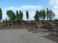 The ruins of the crematoria in the former concentration camp. Auschwitz Birkenau