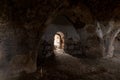 The  ruins of the crusader fortress - Templar - Toron des Chevaliers of the 12th century. Captured and destroyed Salah ad Din. Royalty Free Stock Photo