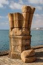 Ruins of the crusaders castle in Sidon & x28;Saida& x29; Royalty Free Stock Photo