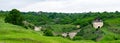 The ruins of the defensive walls of a medieval fortress. Royalty Free Stock Photo