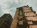 ruins of demolished apartment in Wuhan city