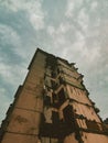 ruins of demolished apartment in Wuhan city