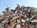 Ruins of demolished apartments