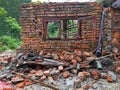 Ruins of demolished building in china