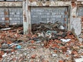 Ruins of demolished building in china