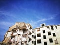 ruins of demolished residential apartments in Wuhan city hubei province china