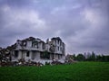 ruins of demolished residential apartments in Wuhan city hubei province w