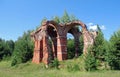 Ruins of the destroyed church. Russian remote places