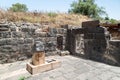 Ruins of the Dir Aziz Synagogue, built in the Byzantine period, at the beginning of the sixth century AD. It is located on the Gol Royalty Free Stock Photo