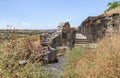 Ruins  of the Dir Aziz Synagogue, built in the Byzantine period, at the beginning of the sixth century AD. It is located on the Royalty Free Stock Photo