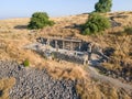 Ruins  of the Dir Aziz Synagogue, built in the Byzantine period, at the beginning of the sixth century AD. It is located on the Royalty Free Stock Photo