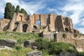 Ruins of the Domus Augustana, Palace of Domitian on the Palatine Hill in Rome Royalty Free Stock Photo