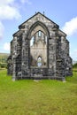 The ruins of Dunlewey Church, located in Poisoned Glen, County Donegal, Ireland