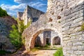 Ruins of Dvigrad. Dvigrad is an abandoned medieval town in central Istria, Croatia