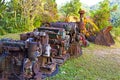 Ruins equipment and machine used do in ore mine Royalty Free Stock Photo