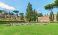 The ruins of the famous Roman Baths of Caracalla (Thermae Antoninianae)