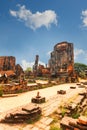 Ruins of Famous temple area Wat Phra Si Sanphet, Former capital of Thailand in Ayutthaya Royalty Free Stock Photo