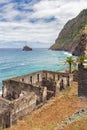 Ruins of the fishing village Calhau at Sao Jorge, Madeira Royalty Free Stock Photo